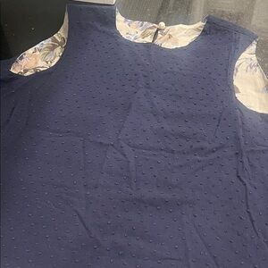 Buru navy/floral reversible swing top